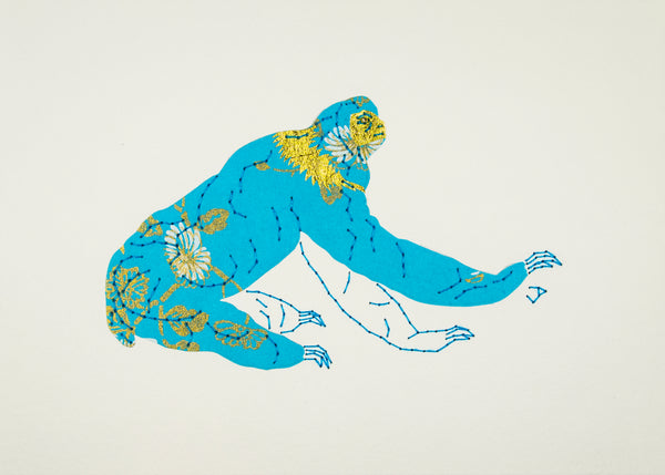 Sloth in Turquoise & Gold