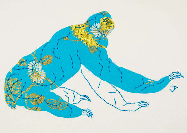 Sloth in Turquoise & Gold
