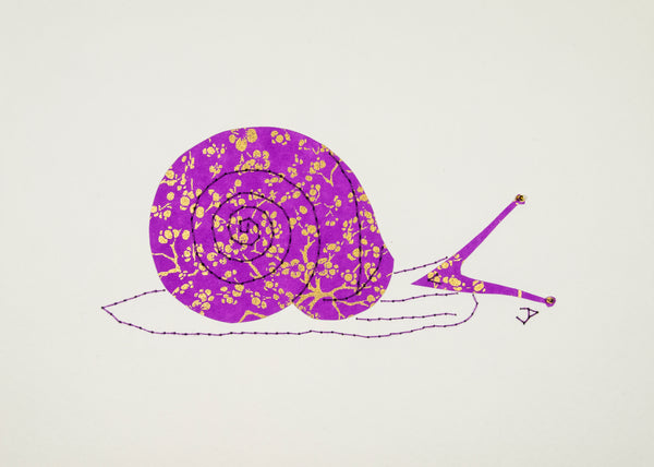 Helix Snail in Gold & Mauve