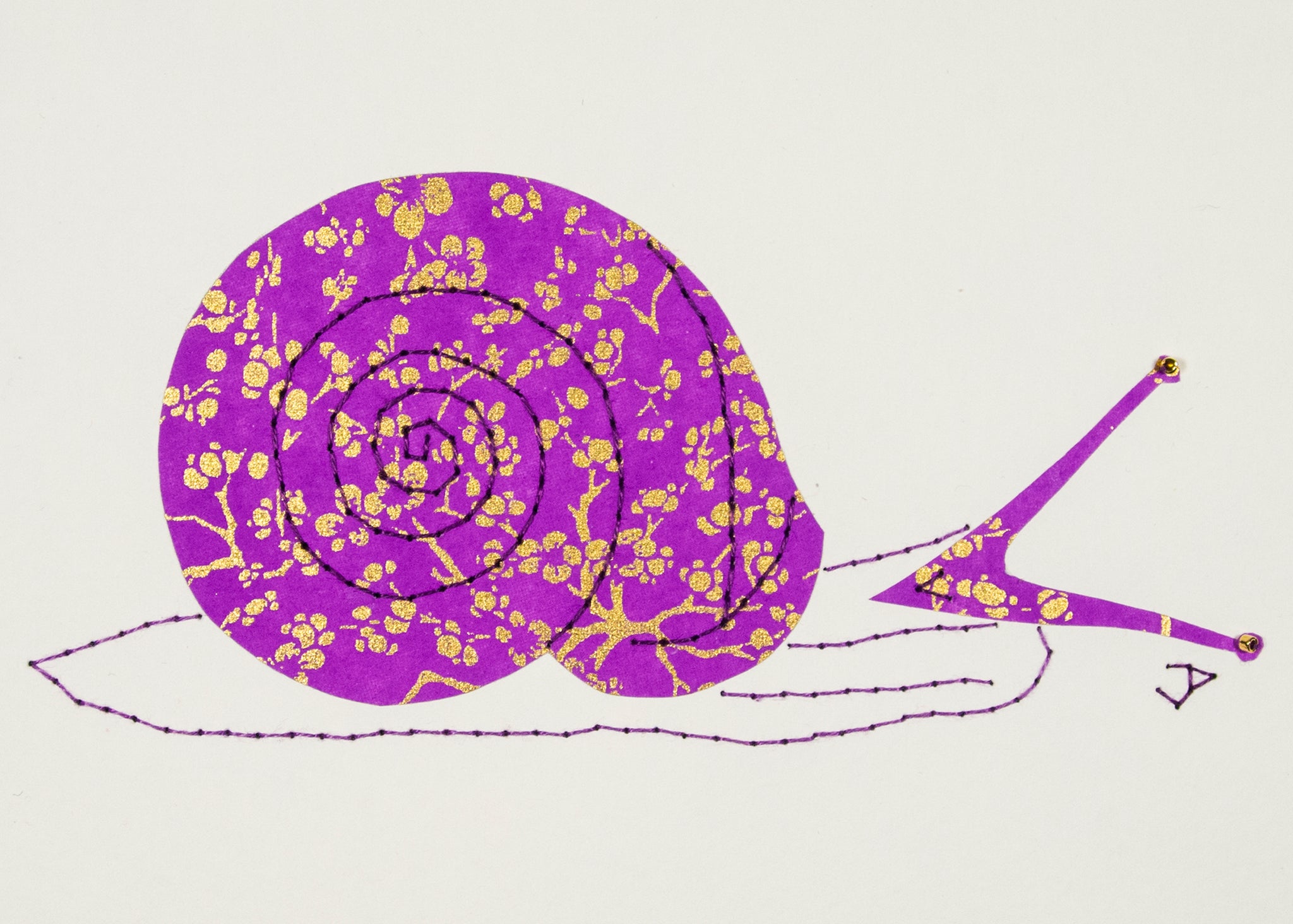 Helix Snail in Gold & Mauve