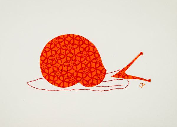 Helix Snail in Orange & Red