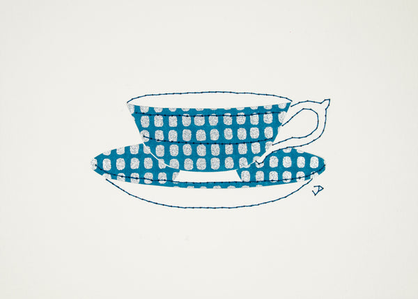 Teacup in Silver & Turquoise