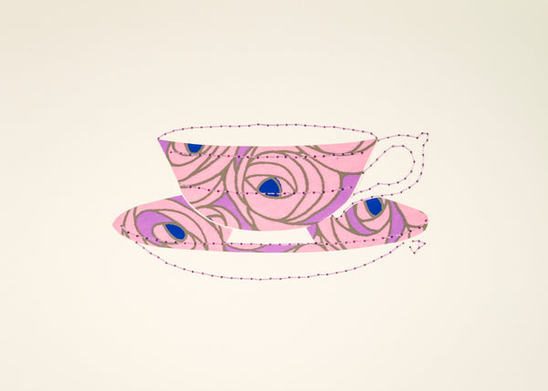 Teacup in Pink & Lilac Roses