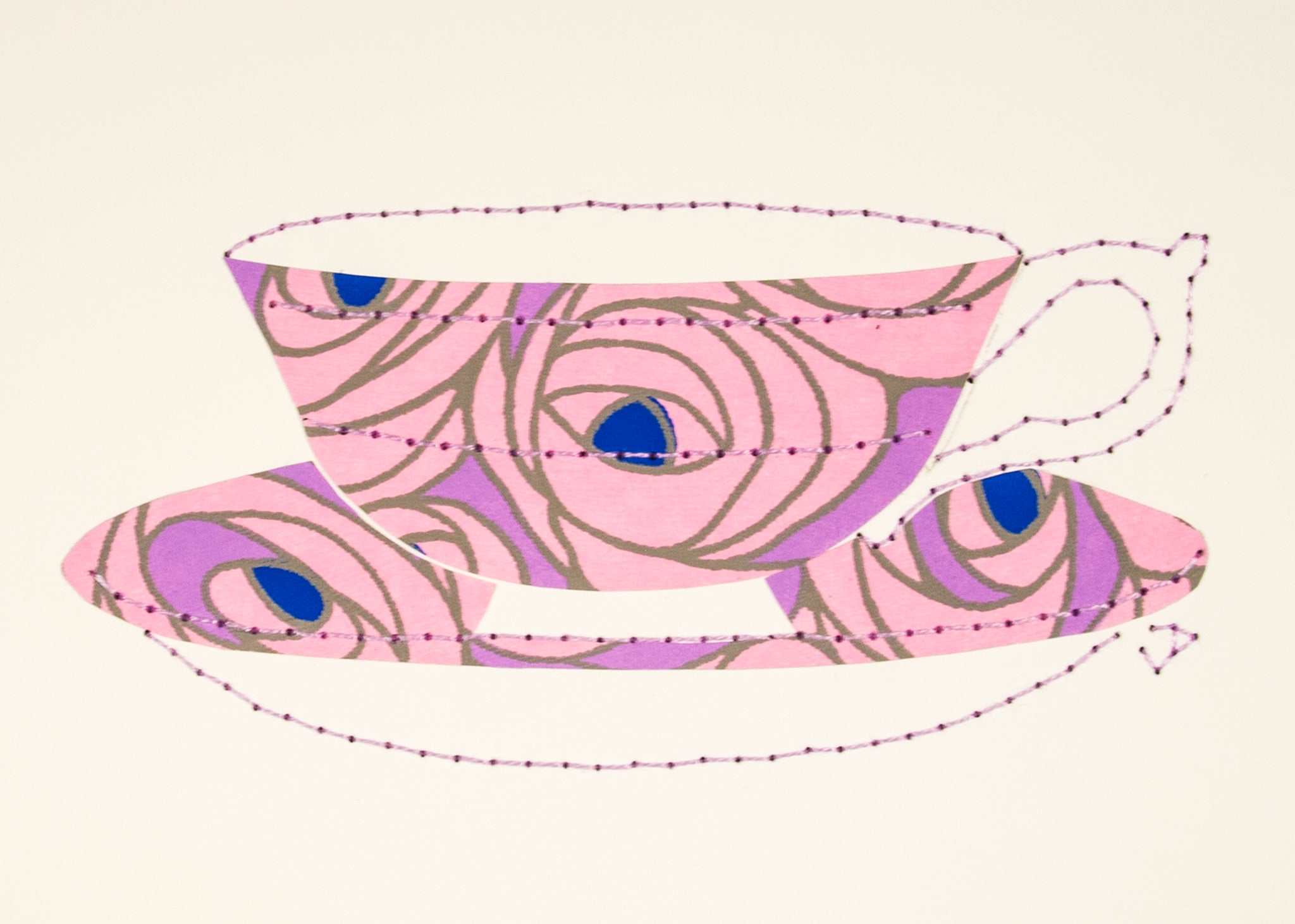 Teacup in Pink & Lilac Roses