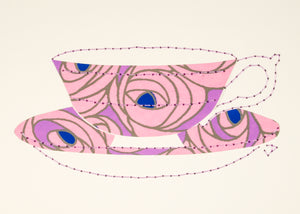 Teacup in Pink & Lilac Roses