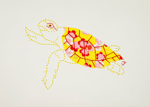 Hawksbill Turtle in Yellow & Red