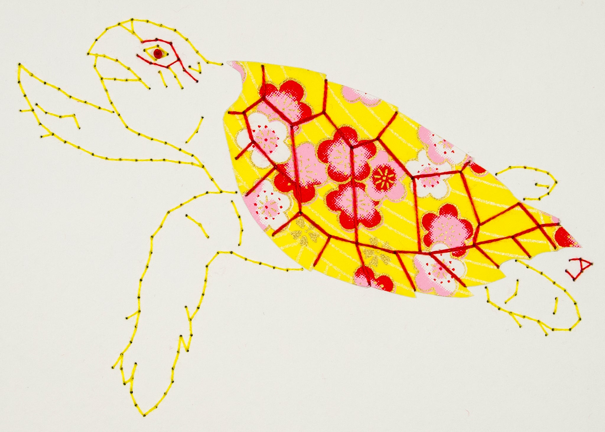 Hawksbill Turtle in Yellow & Red